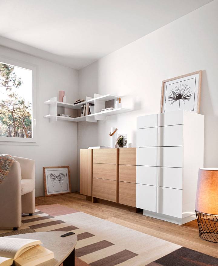 Tall chest of drawers store in living room